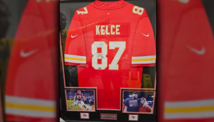 Guelph charity auctions off jersey signed by Travis Kelce and Taylor Swift