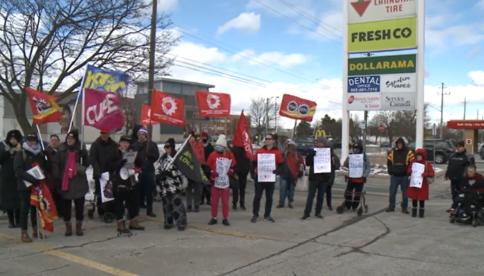 ACORN Hamilton rallies for an end to price gouging from Canadian grocery giants