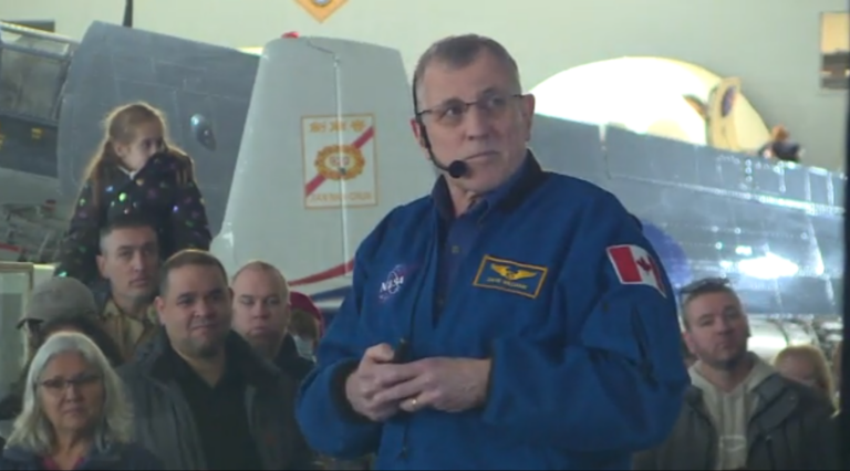 Astronaut Dr. Dave Williams visits the War Plane Heritage Museum