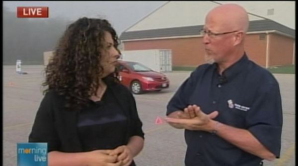Lori DeAngelis with Scott Marshall of Young Drivers of Canada; Morning Live, August 27, 2013