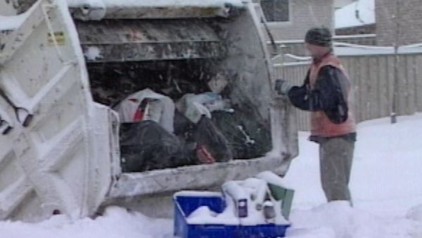 File shot of winter garbage pickup