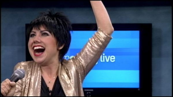 Barbara Walls as Liza Minnelli; Morning Live, January 9, 2014