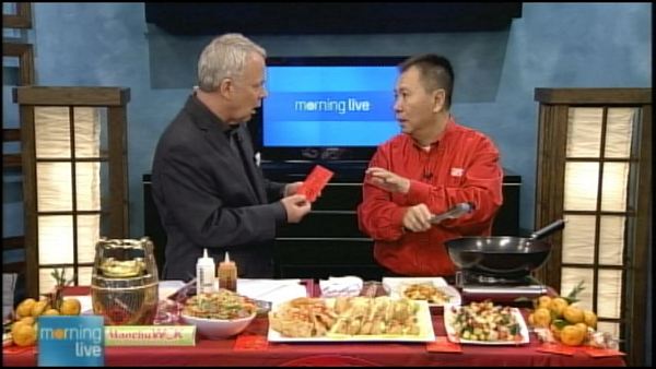 Bob Cowan and Manchu Wok operations VP Ernest Lam; Morning Live, January 29, 2014