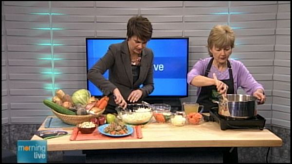 Annette Hamm and Foodland Ontario's Teresa Makarewicz; Morning Live, February 20 , 2014