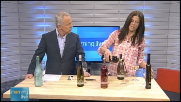 Bob Cowan with vintner Lydia Tomek; Morning Live, March 24, 2014