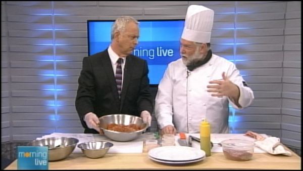 Bob Cowan with chef Dan Notley; Morning Live, March 28, 2014