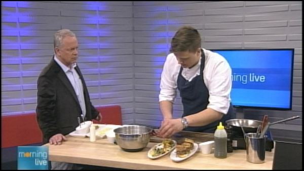 Bob Cowan with chef Rory White; Morning Live, April 3, 2014