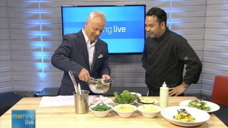 Bob Cowan with chef Kanida Chey on Morning Live, July 14, 2014