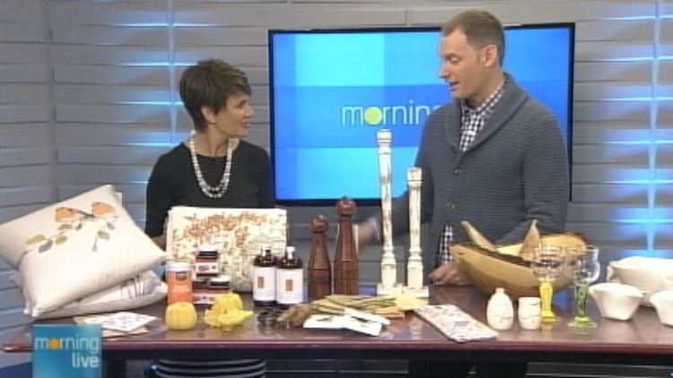 Annette Hamm with Andrew Hoyes of the One Of A Kind show; Morning Live, September 30, 2014