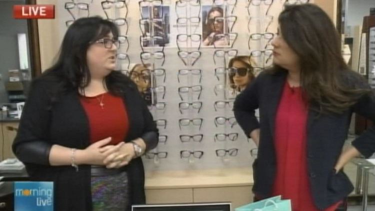 Lori DeAngelis (r) at The Vision Clinic; Morning Live, November 18, 2014