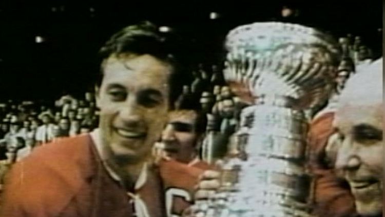 Undated image of Jean Beliveau after a Stanley Cup victory