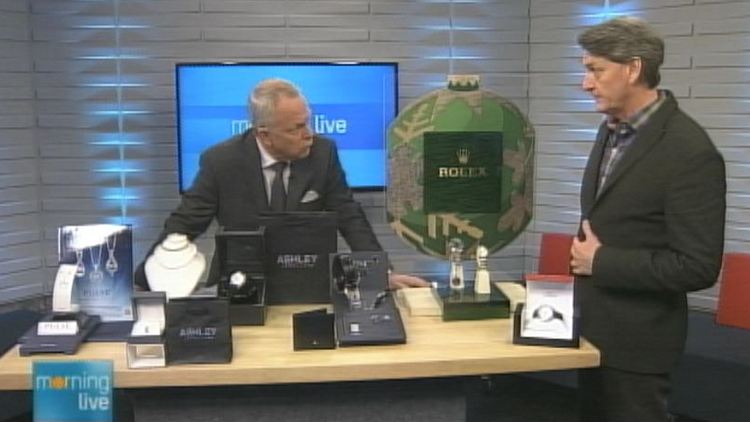 Bob Cowan with Ross Ashley of Ashley Jewellers; Morning Live, December 10, 2014