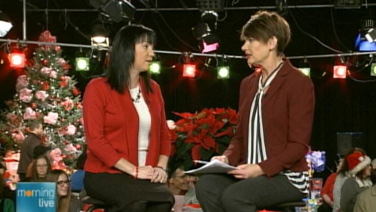 Tammy Villeneuve of Interval House with Annette Hamm; Morning Live, December 19, 2014