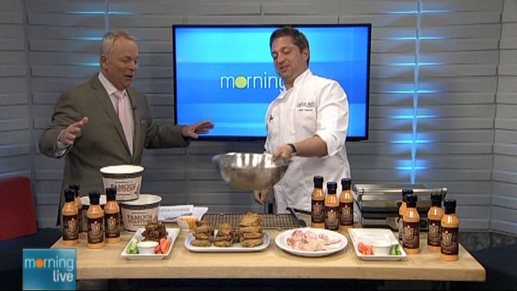 Bob Cowan with Turtle Jack's executive chef Chris Leischman; Morning Live, March 16, 2015