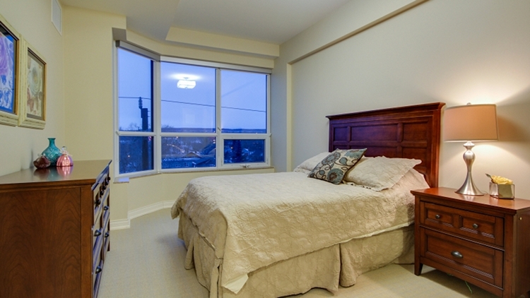 A bedroom suite at the LaSalle Retirement Residence in Burlington