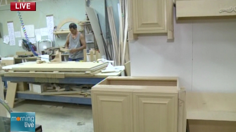 Cabinet making at Baresa Kitchens, Hamilton; Morning Live, September 9, 2015
