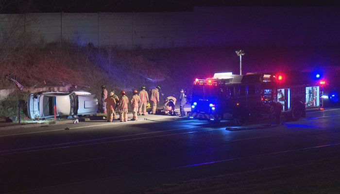 Early morning rollover on the Linc sends 1 to hospital