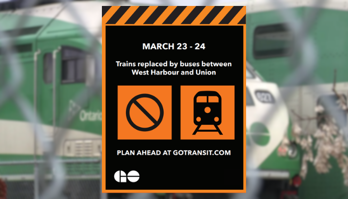 Buses to replace trains on Lakeshore West line over weekend