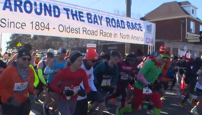 Over 8,500 runners brave the cold for Around the Bay Road Race