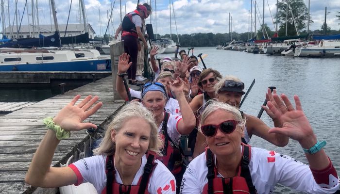 31 women dragon boat Lake Ontario