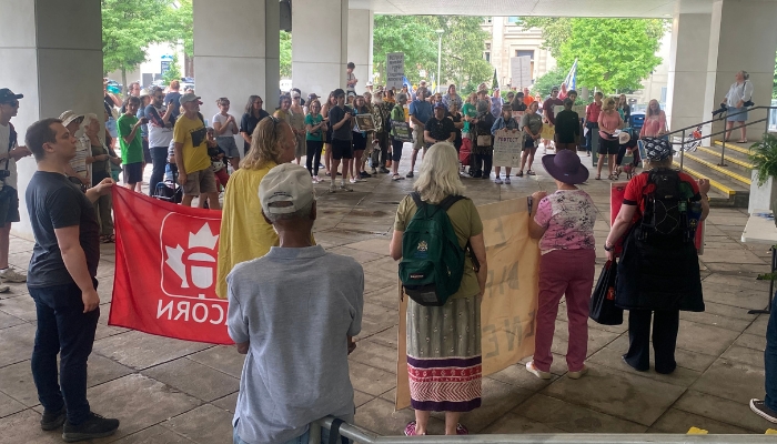 bill 5 protest ham city hall