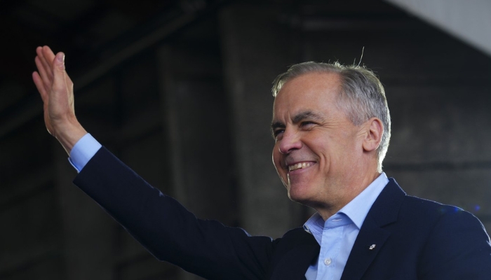 Liberal Leader Mark Carney holds a rally in Mississauga, Ont., on Saturday, April 26