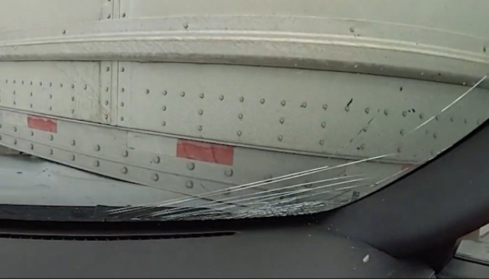 stolen truck crashes into police Brampton