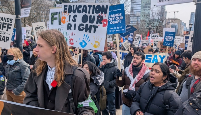 QUEENS PARK TORONTO OSAP STUDENT PROTEST
