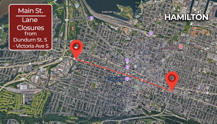 Main Street lane closure construction