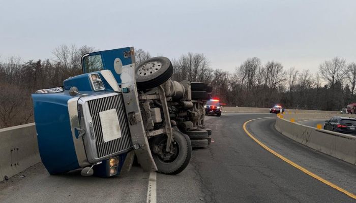 Ancaster crash flip truck